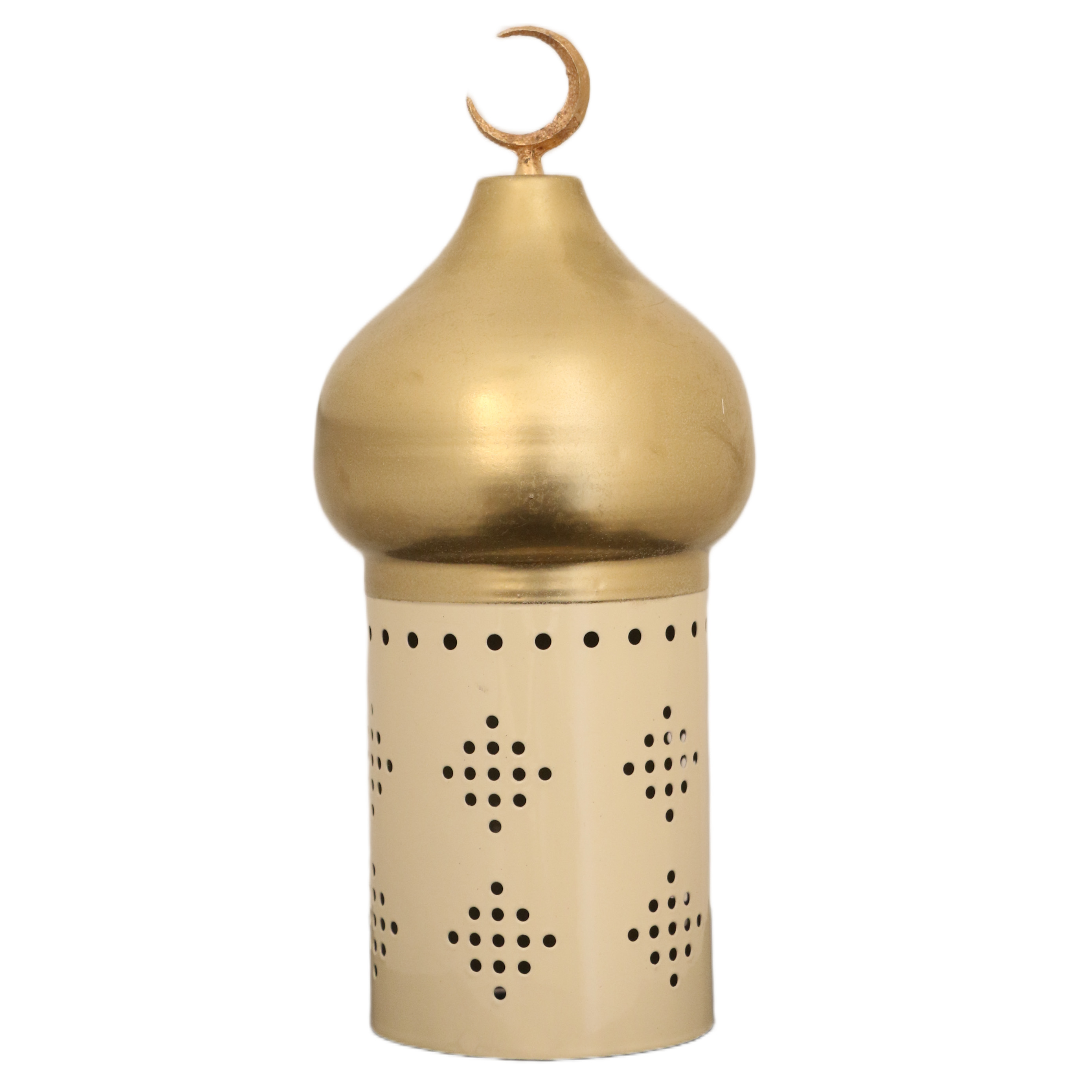 مأذنة مطلي نيكل بقبه دهبي 25 سم