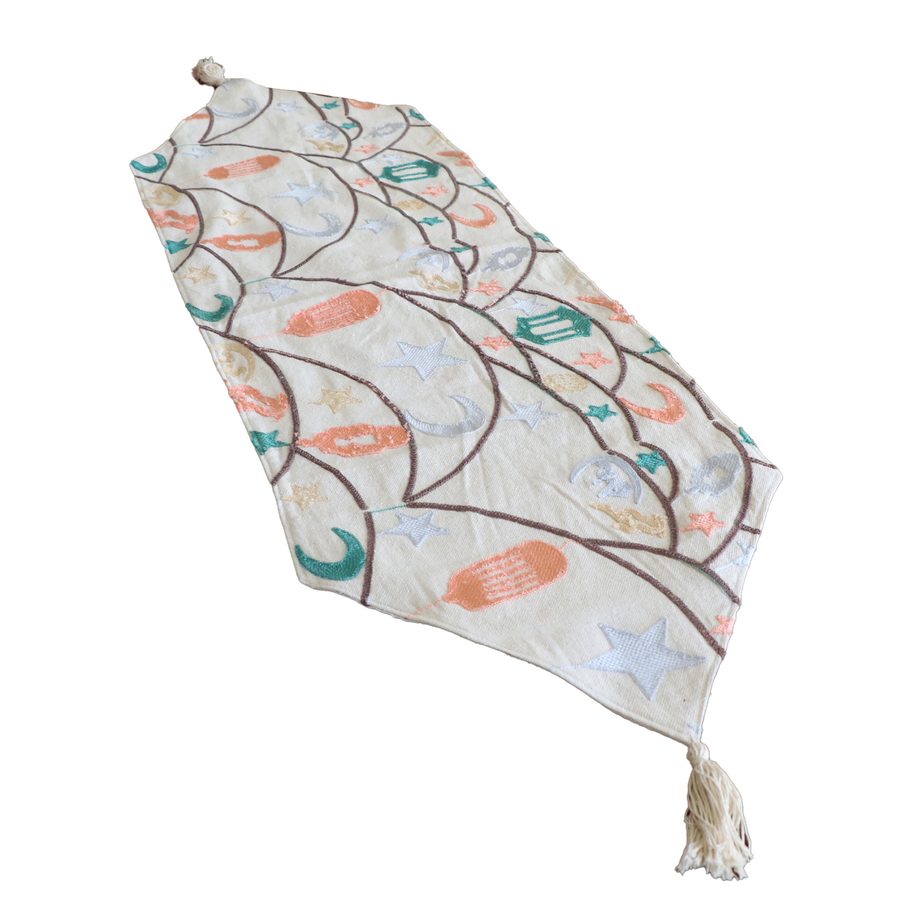 20535 مفرش تطريز اهلا رمضان الوان