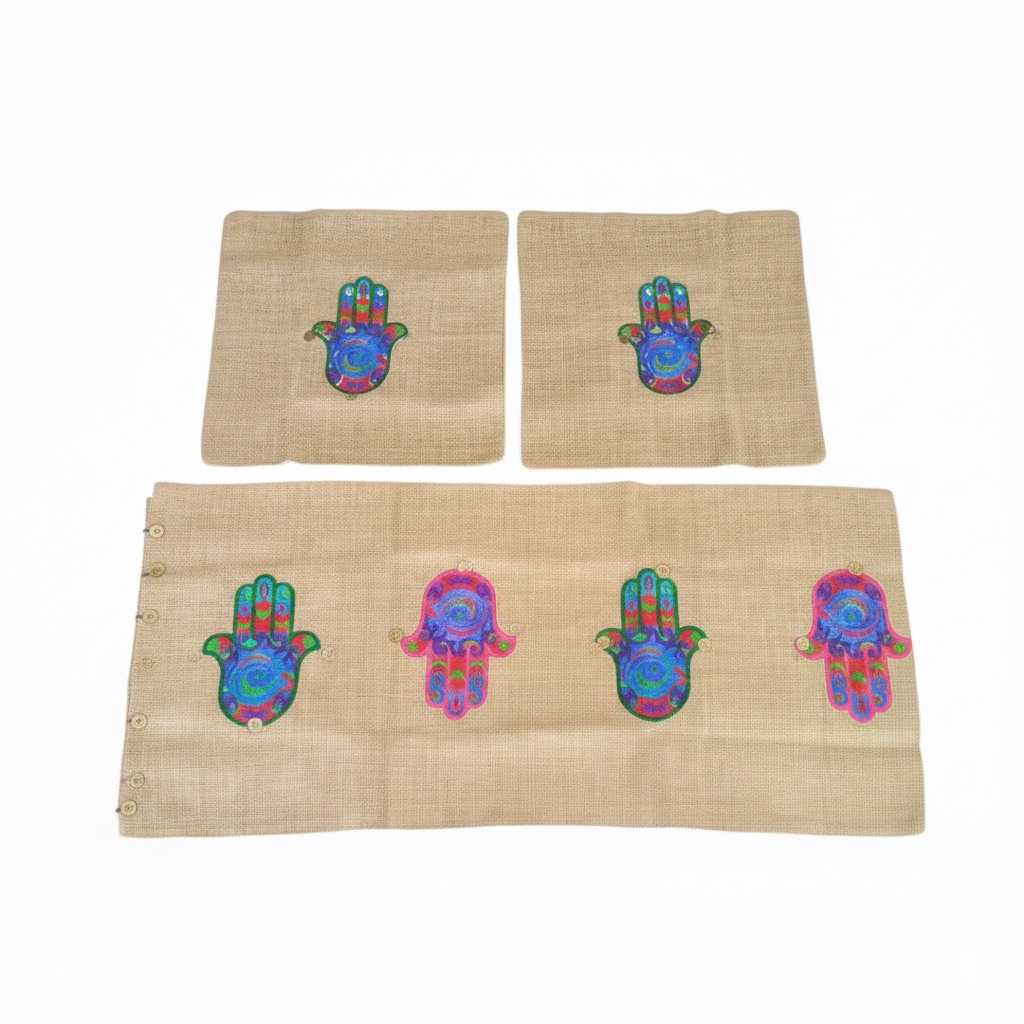 101229 رنر خيش تطريز كف و2 كوشن