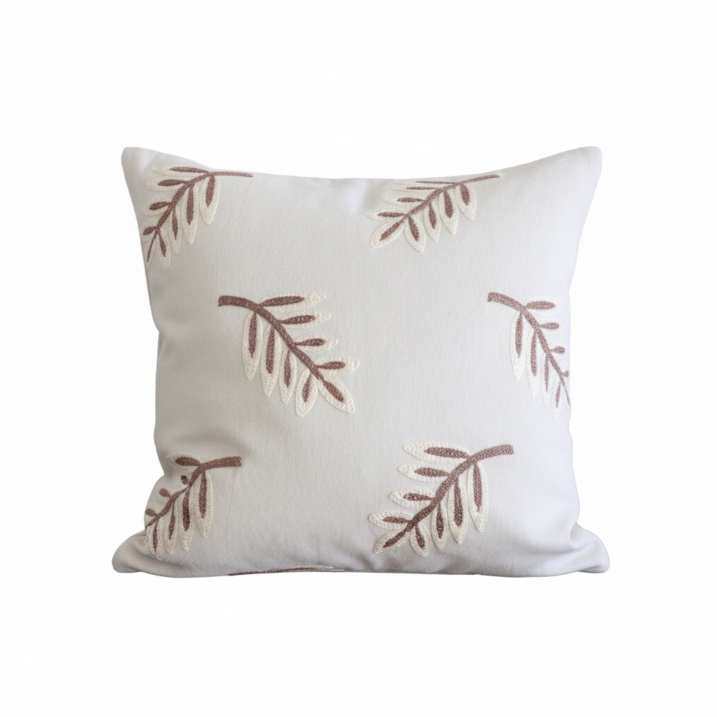 2113288 كوشن تطريز ورق شجر