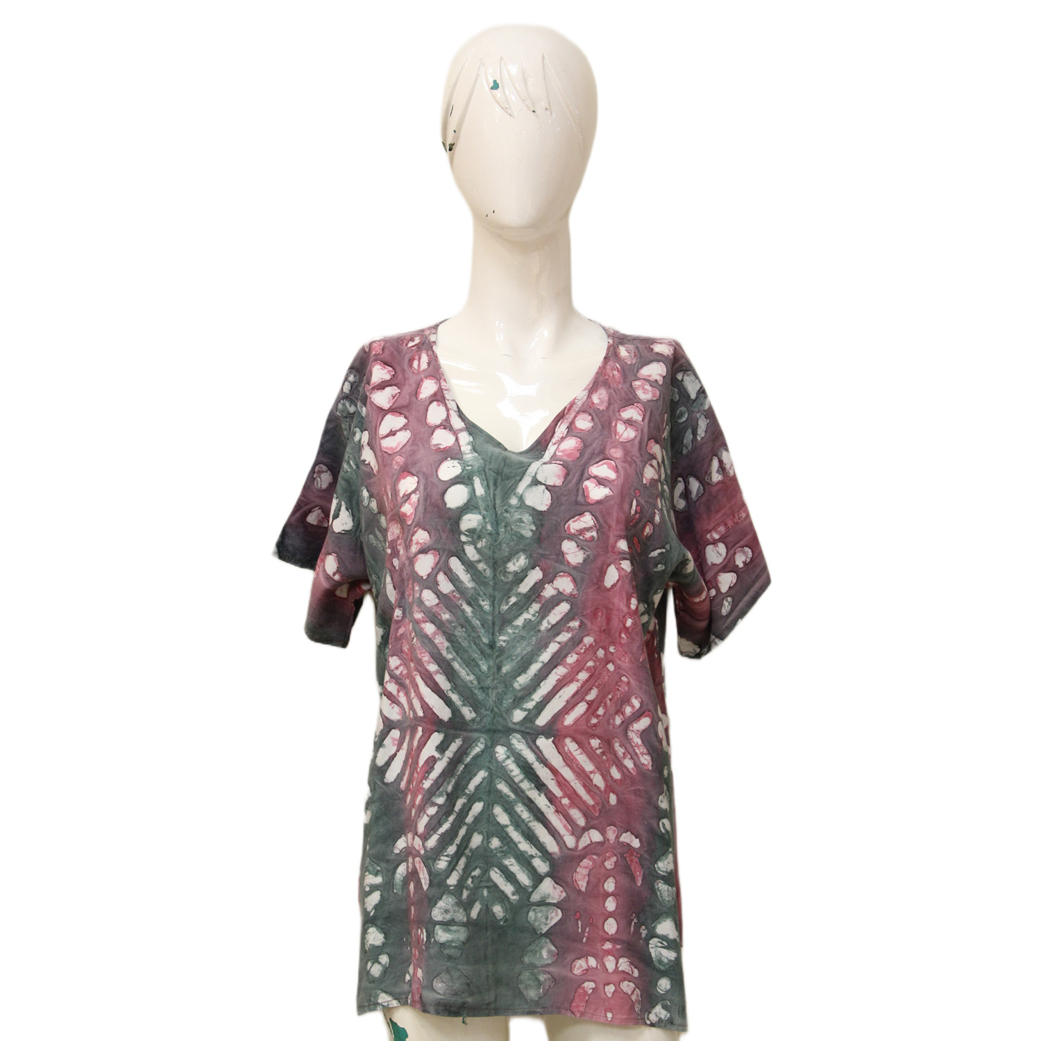 بلوزة معينات تلّي نص كم فيروزي/موف