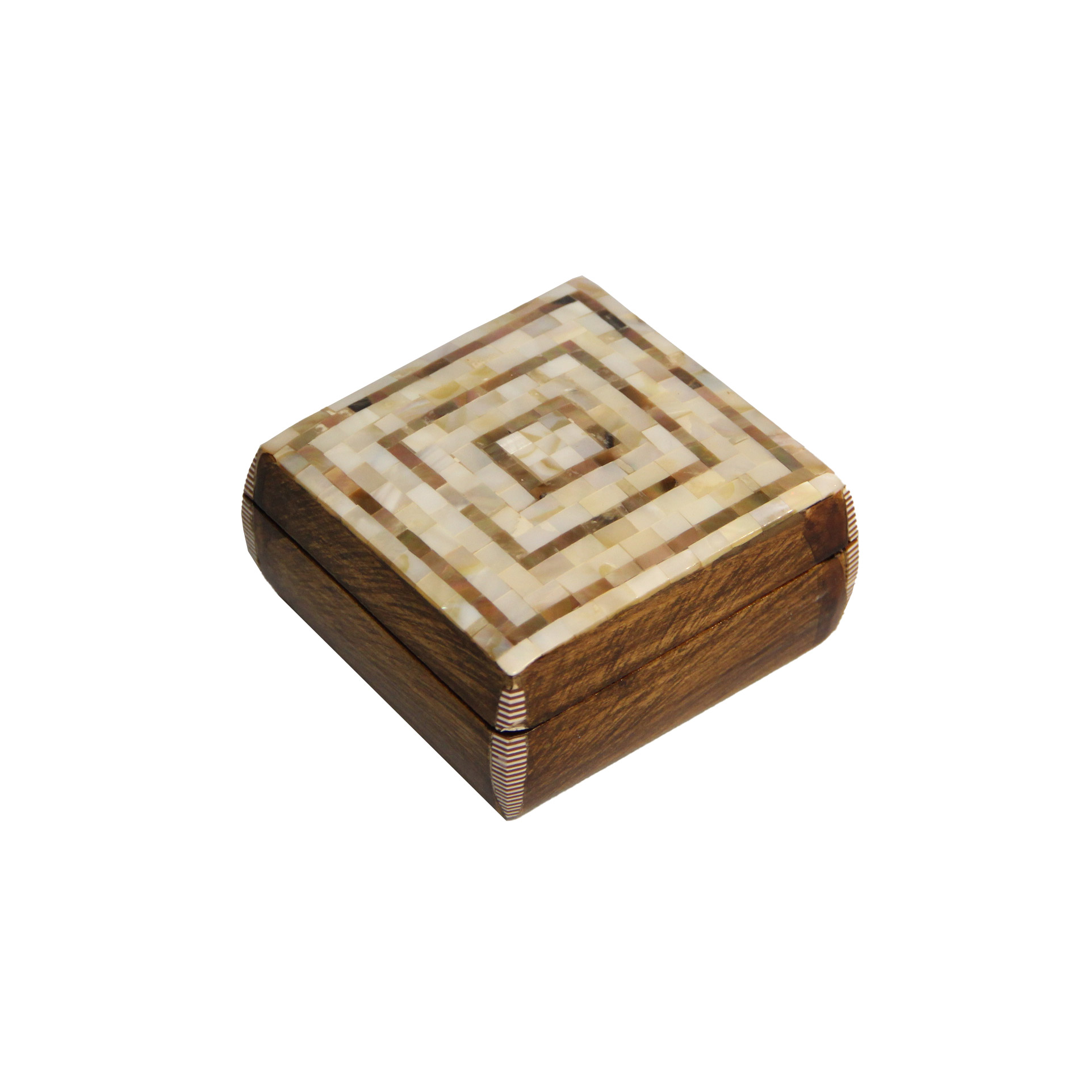 1841 - علبة صدف 9 سم مستطيلة ذهبي × أسود